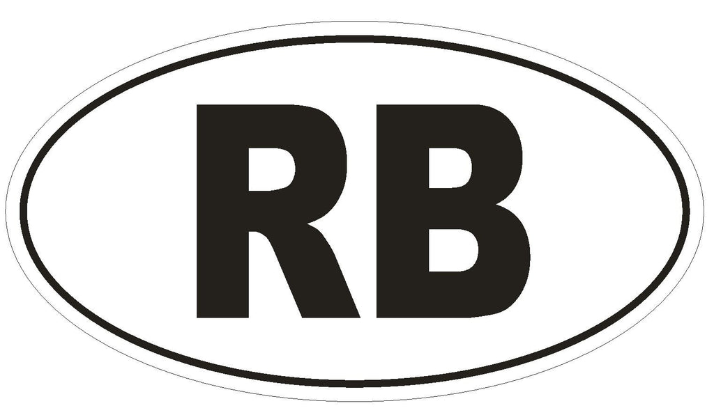 RB Botswana Country Code Oval Bumper Sticker or Helmet Sticker D1013 - Winter Park Products