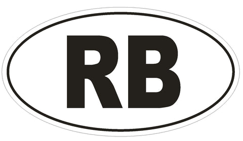 RB Botswana Country Code Oval Bumper Sticker or Helmet Sticker D1013 - Winter Park Products