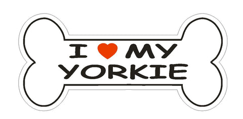 Love My Yorkie Bumper Sticker or Helmet Sticker D1119 Dog Bone Pet Lover - Winter Park Products