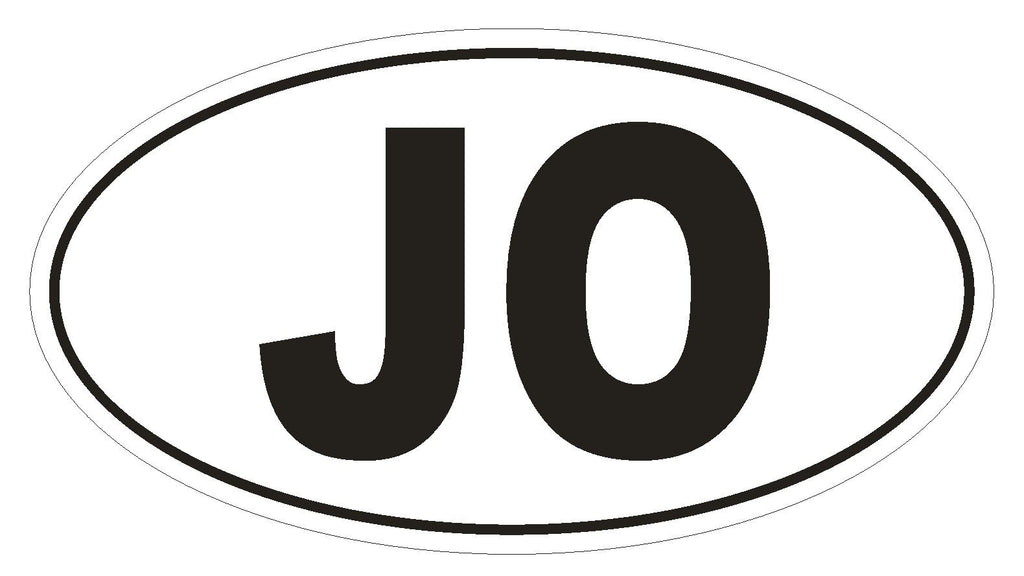 JO Jordan Country Code Oval Bumper Sticker or Helmet Sticker D1018 - Winter Park Products