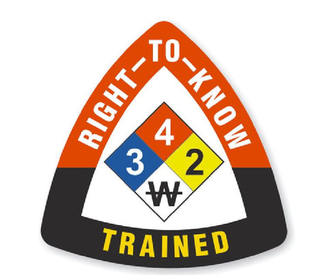 Right To Know Trained Hard Hat Decal Hard Hat Sticker Helmet Safety Label H189 - Winter Park Products
