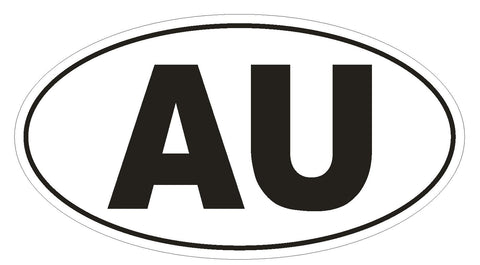 AU Australia Country Code Oval Bumper Sticker or Helmet Sticker D897 Outback - Winter Park Products