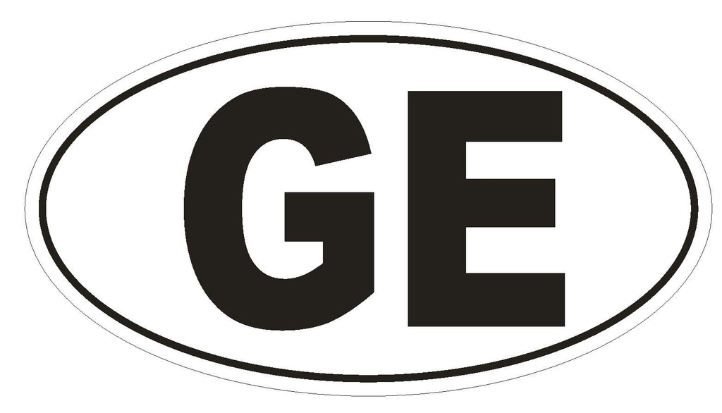 GE Georgia Country Code Oval Bumper Sticker or Helmet Sticker D970 Georgian - Winter Park Products