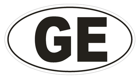 GE Georgia Country Code Oval Bumper Sticker or Helmet Sticker D970 Georgian - Winter Park Products