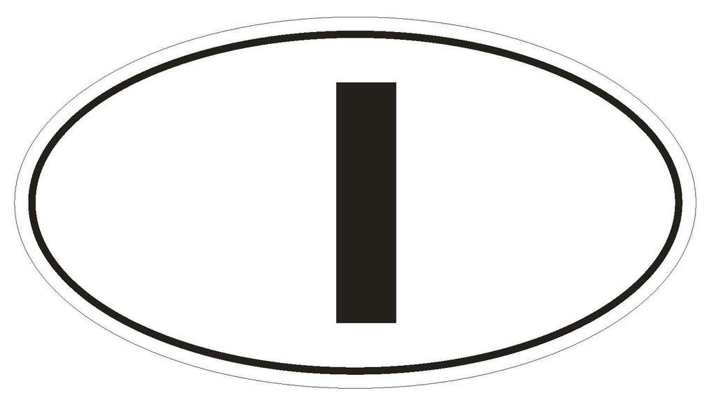 I Italy Country Code Oval Bumper Sticker or Helmet Sticker D961 - Winter Park Products