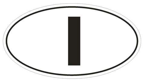I Italy Country Code Oval Bumper Sticker or Helmet Sticker D961 - Winter Park Products