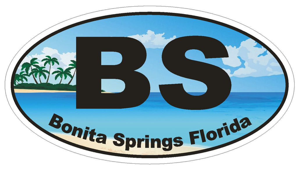 Bonita Springs Florida Oval Bumper Sticker or Helmet Sticker D1135 - Winter Park Products