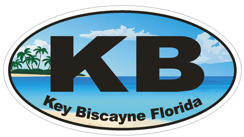 Key Biscayne Florida Oval Bumper Sticker or Helmet Sticker D1149 - Winter Park Products