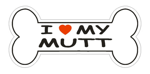 Love My Mutt Bumper Sticker or Helmet Sticker D1096 Dog Bone Pet Lover - Winter Park Products