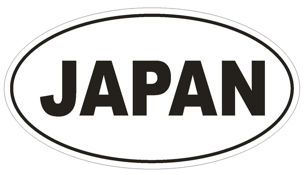 JAPAN Country Code Oval Bumper Sticker or Helmet Sticker D998 - Winter Park Products