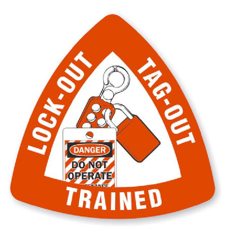 Lock Out Tag Out trained Hard Hat Decal Hard Hat Sticker Helmet Safety H192 - Winter Park Products