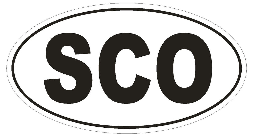 SCO Scotland Country Code Oval Bumper Sticker or Helmet Sticker D1004 - Winter Park Products