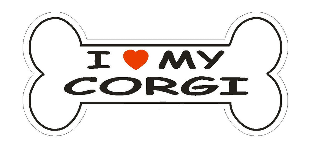 Love My Corgi Bumper Sticker or Helmet Sticker D1085 Dog Bone Pet Lover - Winter Park Products