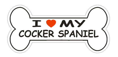 Love My Cocker Spaniel Bumper Sticker or Helmet Sticker D1087 Dog Bone Pet Lover - Winter Park Products