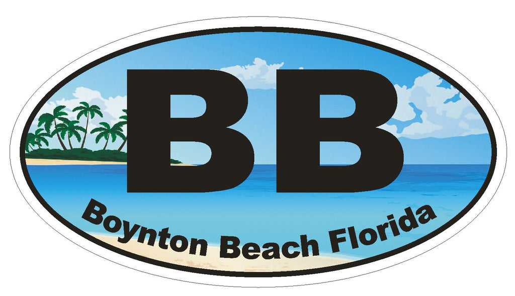 Boynton Beach Florida Oval Bumper Sticker or Helmet Sticker D1134 - Winter Park Products
