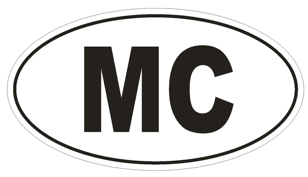 MC Monaco Country Code Oval Bumper Sticker or Helmet Sticker D1010 - Winter Park Products