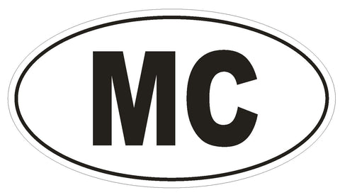 MC Monaco Country Code Oval Bumper Sticker or Helmet Sticker D1010 - Winter Park Products