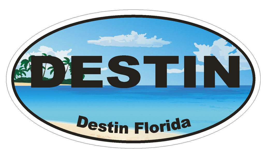 Destin Florida Oval Bumper Sticker or Helmet Sticker D1143 - Winter Park Products