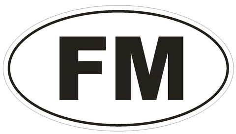 FM Micronesia Country Code Oval Bumper Sticker or Helmet Sticker D1055 - Winter Park Products