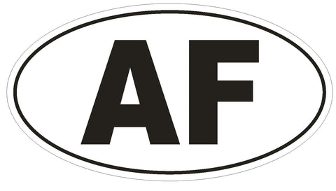 AF Afghanistan Country Code Oval Bumper Sticker or Helmet Sticker D896 - Winter Park Products