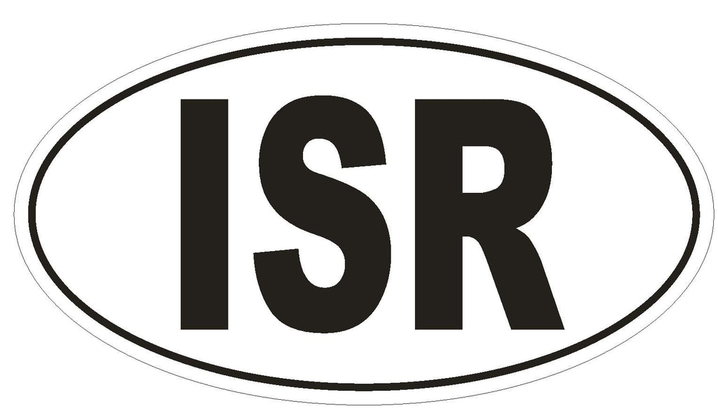 ISR Israel Country Code Oval Bumper Sticker or Helmet Sticker D940 - Winter Park Products