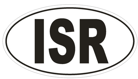 ISR Israel Country Code Oval Bumper Sticker or Helmet Sticker D940 - Winter Park Products