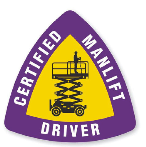 Certified Manlift Driver Hard Hat Decal Hard Hat Sticker Helmet Safety H195 - Winter Park Products