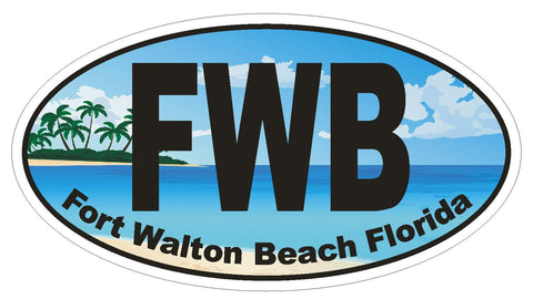 FWB Fort Walton Beach Florida Oval Bumper Sticker or Helmet Sticker D1125 - Winter Park Products