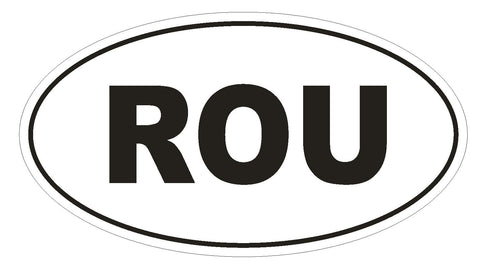 ROU Uruguay Country Code Oval Bumper Sticker or Helmet Sticker D989 - Winter Park Products