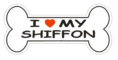 Love My Shiffon Bumper Sticker or Helmet Sticker D1114 Dog Bone Pet Lover - Winter Park Products