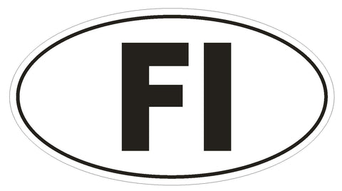 FI Finland Country Code Oval Bumper Sticker or Helmet Sticker D919 - Winter Park Products