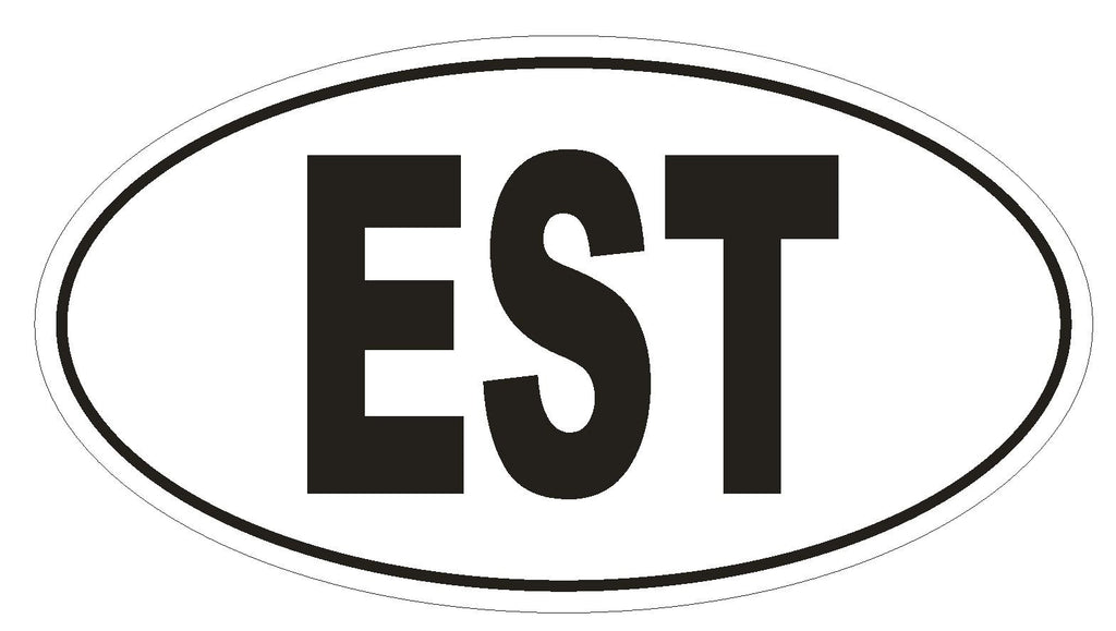EST Estonia Country Code Oval Bumper Sticker or Helmet Sticker D984 - Winter Park Products