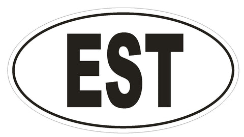 EST Estonia Country Code Oval Bumper Sticker or Helmet Sticker D984 - Winter Park Products