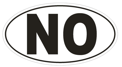 NO Norway Country Code Oval Bumper Sticker or Helmet Sticker D959 Norwegian - Winter Park Products