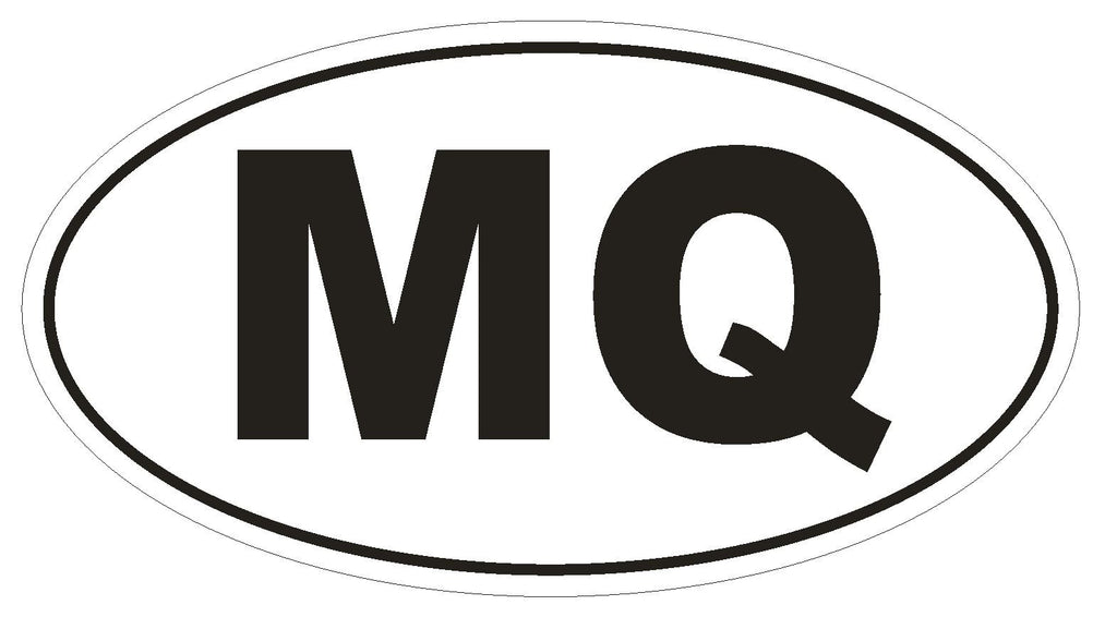 MQ Martinique Country Code Oval Bumper Sticker or Helmet Sticker D1051 - Winter Park Products