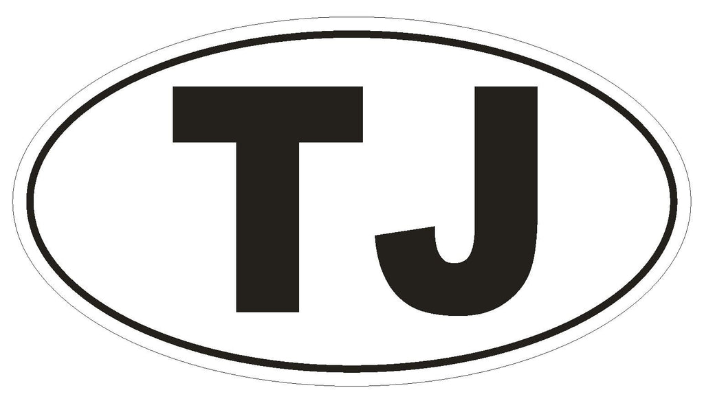 TJ Tajikistan Country Code Oval Bumper Sticker or Helmet Sticker D995 - Winter Park Products