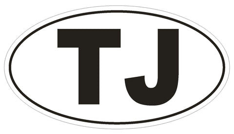 TJ Tajikistan Country Code Oval Bumper Sticker or Helmet Sticker D995 - Winter Park Products