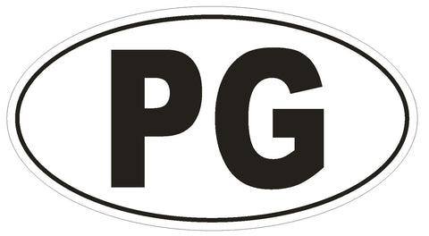 PG Papua New Guinea Country Code Oval Bumper Sticker or Helmet Sticker D1032 - Winter Park Products