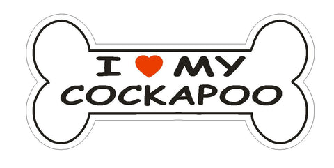 Love My Cockapoo Bumper Sticker or Helmet Sticker D1084 Dog Bone Pet Lover - Winter Park Products