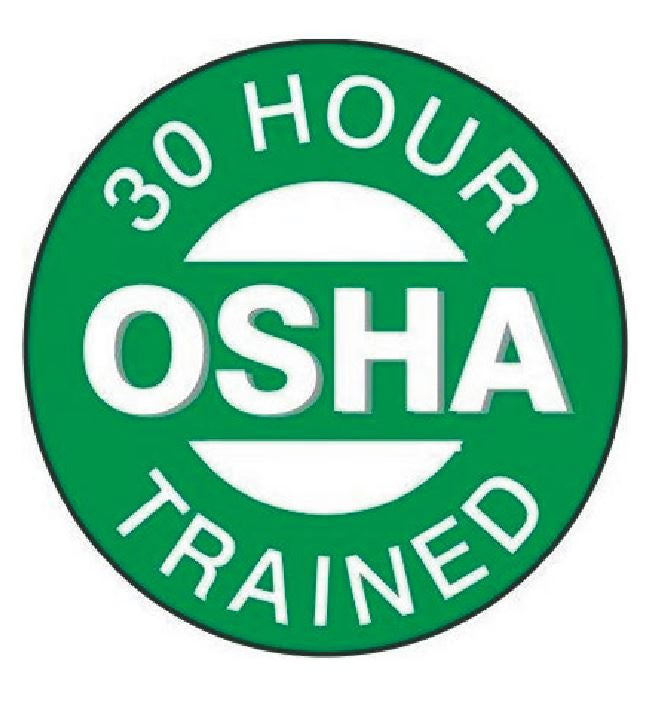 30 Hour OSHA Trained Hard Hat Decal Hardhat Sticker Helmet Label H230 - Winter Park Products