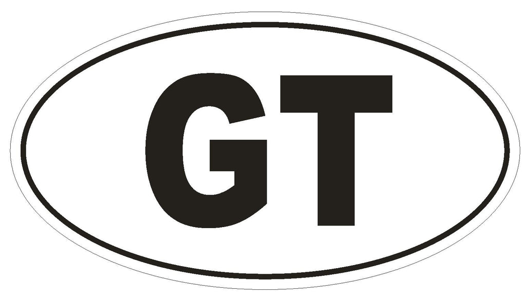 GT Guatemala Country Code Oval Bumper Sticker or Helmet Sticker D980 - Winter Park Products