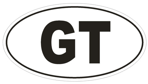 GT Guatemala Country Code Oval Bumper Sticker or Helmet Sticker D980 - Winter Park Products