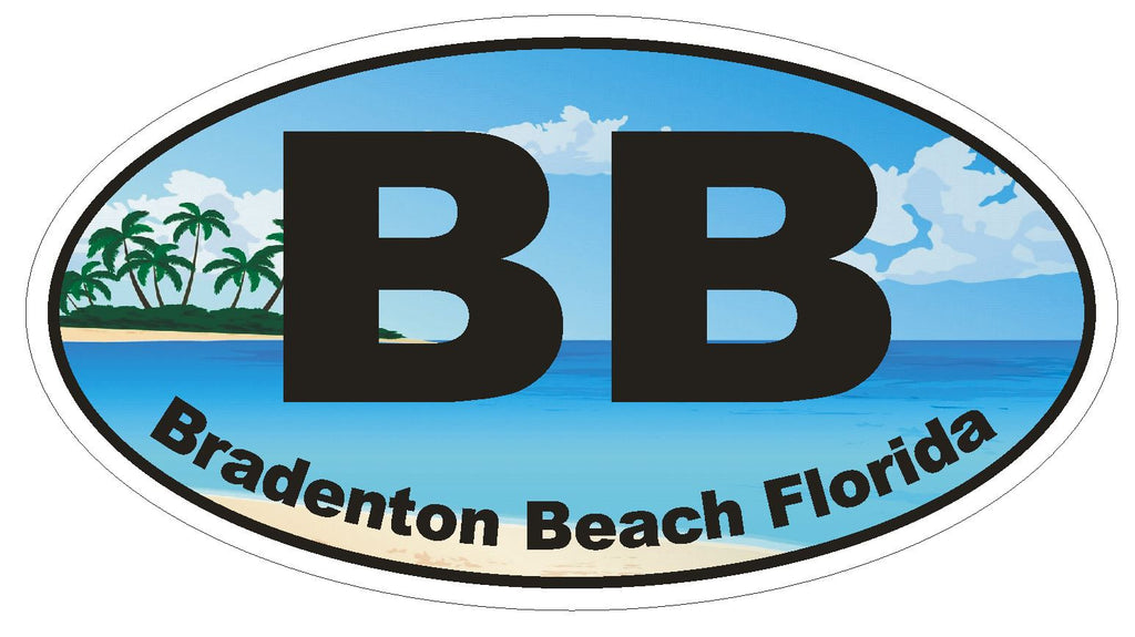 Bradenton Beach Florida Oval Bumper Sticker or Helmet Sticker D1136 - Winter Park Products