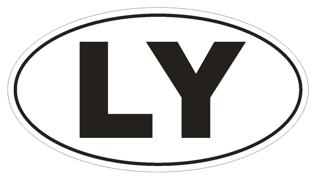 LY Libya Country Code Oval Bumper Sticker or Helmet Sticker D1044 - Winter Park Products