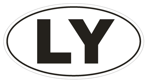 LY Libya Country Code Oval Bumper Sticker or Helmet Sticker D1044 - Winter Park Products