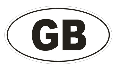 GB Great Britain Oval Bumper Sticker or Helmet Sticker D884 Mini Cooper British - Winter Park Products