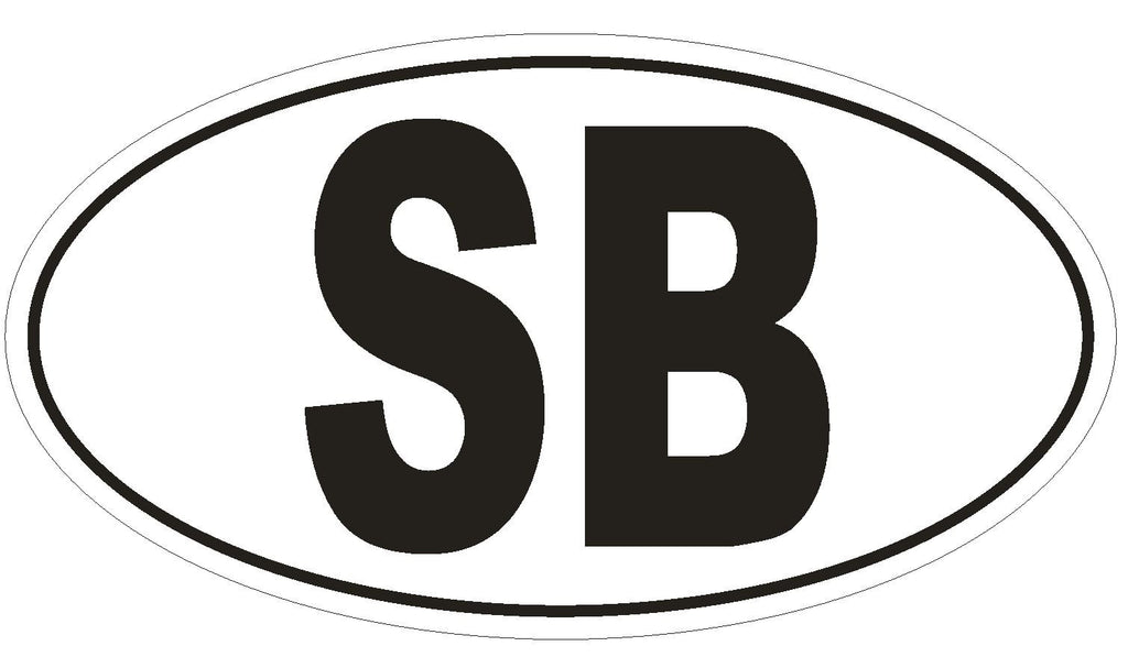 SB Solomon Islands Country Code Oval Bumper Sticker or Helmet Sticker D957 - Winter Park Products