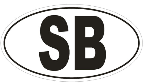 SB Solomon Islands Country Code Oval Bumper Sticker or Helmet Sticker D957 - Winter Park Products