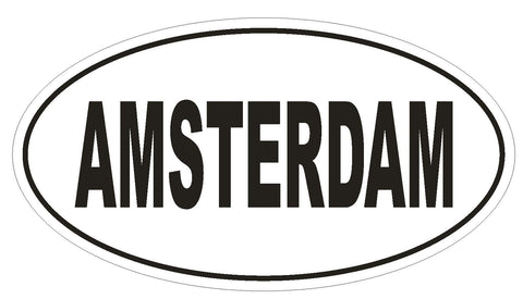 AMSTERDAM City Country Code Oval Bumper Sticker or Helmet Sticker D941 - Winter Park Products