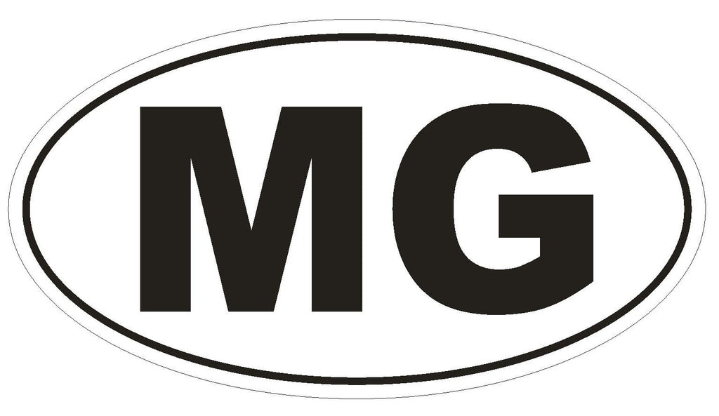 MG Madagascar Country Code Oval Bumper Sticker or Helmet Sticker D1046 - Winter Park Products